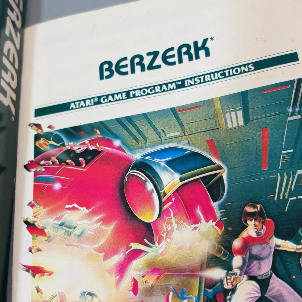 Berzerk Atari 2600, 1982) w/ Manual & Video Game System Cartridge Box